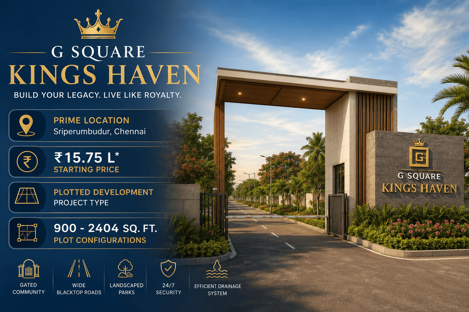 G Square Kings Haven Sriperumbudur Premium Residential Plots