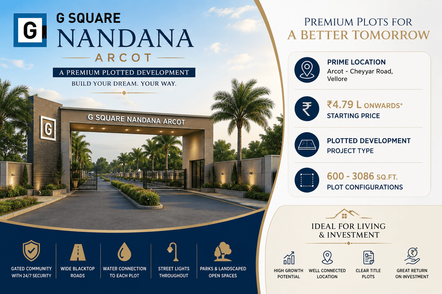 G Square Nandana Arcot Cheyyar Road Premium Residential Plots
