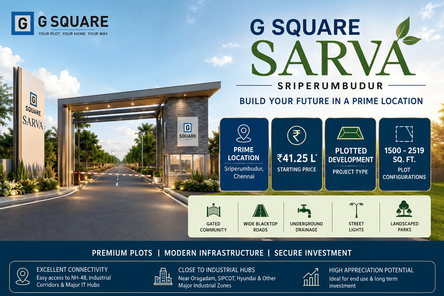 G Square Sarva Sriperumbudur Premium Residential Plots