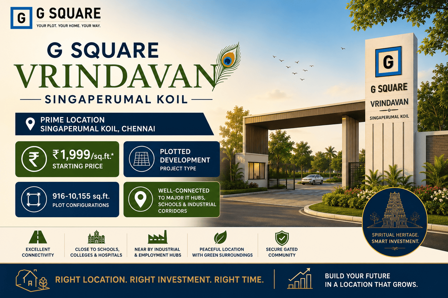 G Square Vrindavan Singaperumal Koil Premium Residential Plots