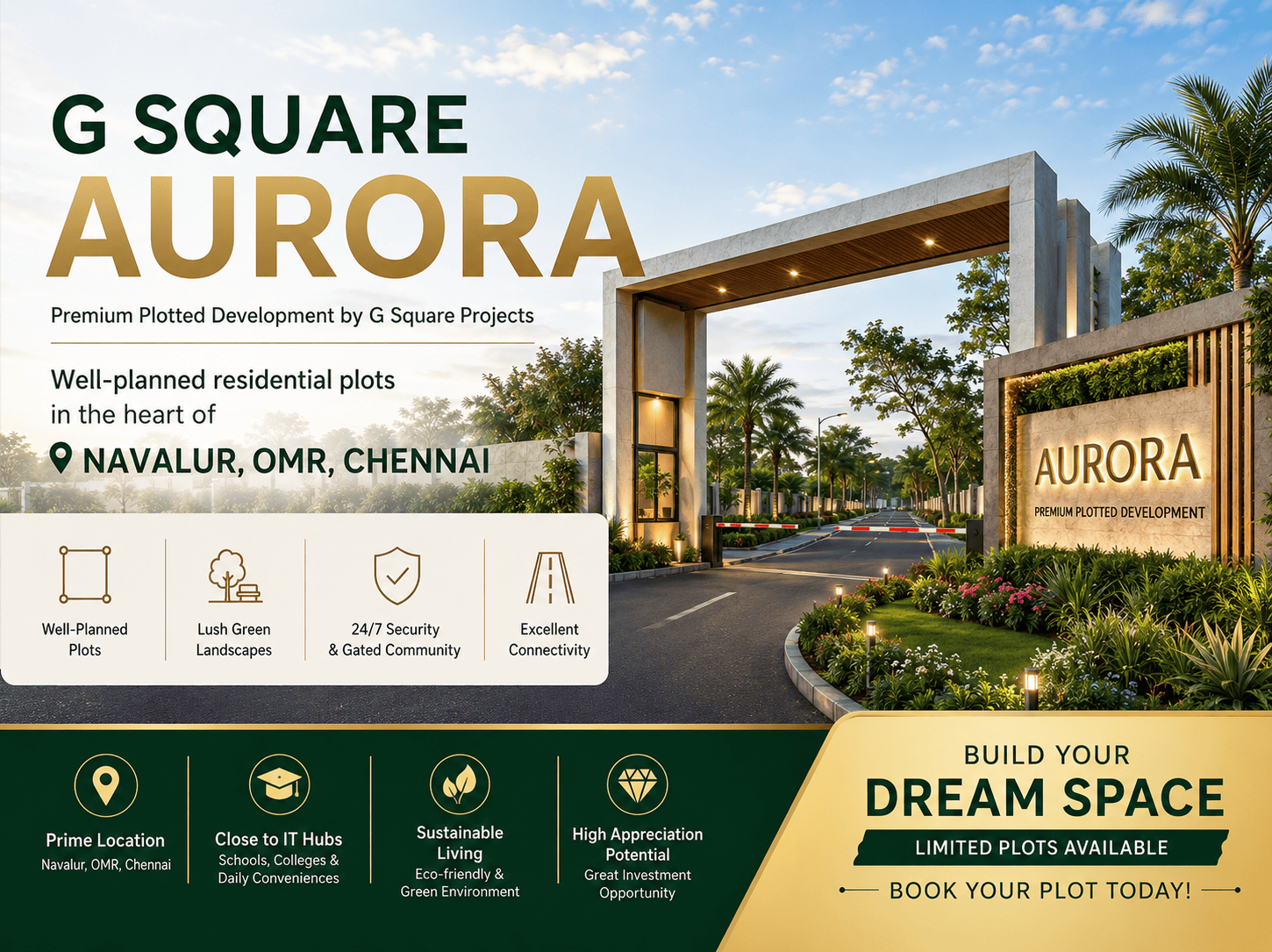 G Square Aurora Navalur OMR Premium Residential Plots