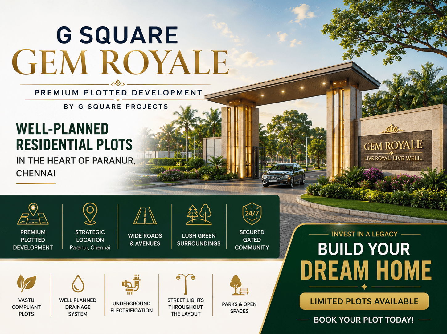 G Square Gem Royale Paranur Premium Residential Plots