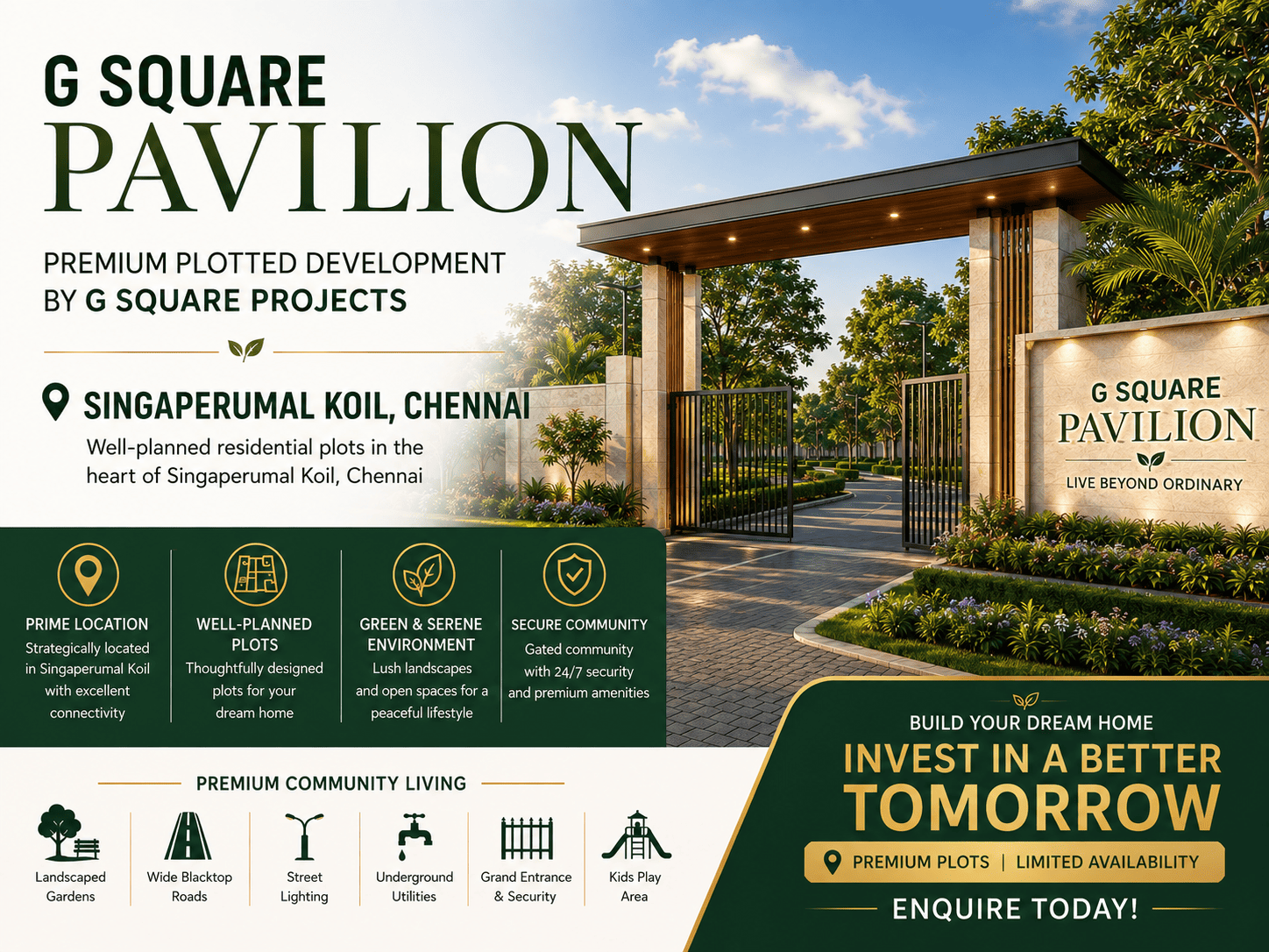 G Square Pavilion Singaperumal Koil Premium Residential Plots