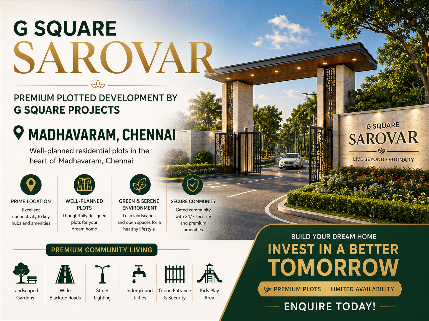 G Square Sarovar Madhavaram Premium Residential Plots