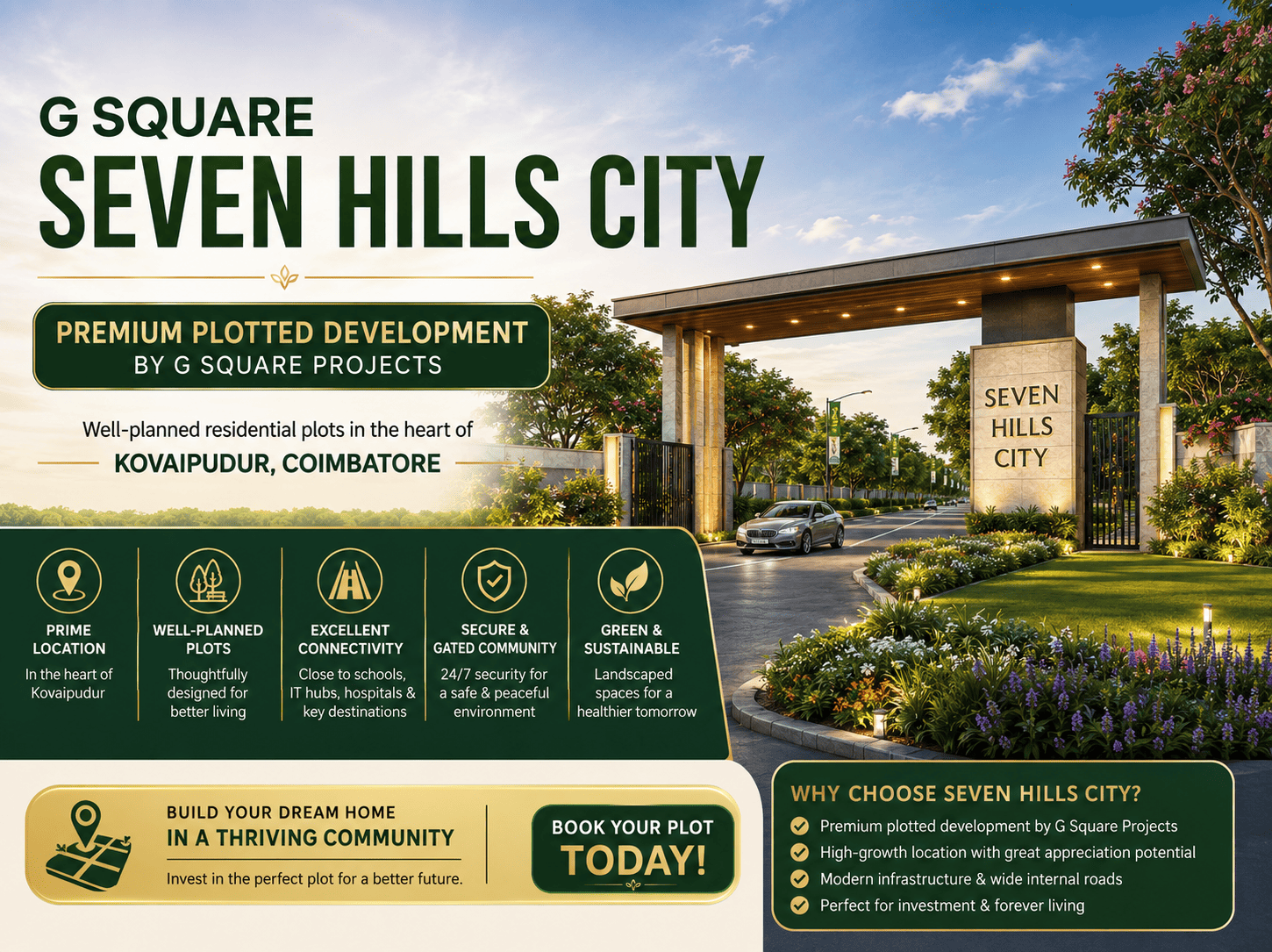 G Square Seven Hills City Kovaipudur Premium Plots